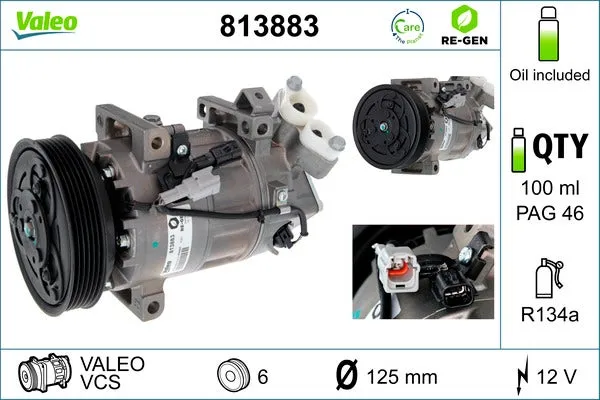 Compresseur, climatisation VALEO 813883 